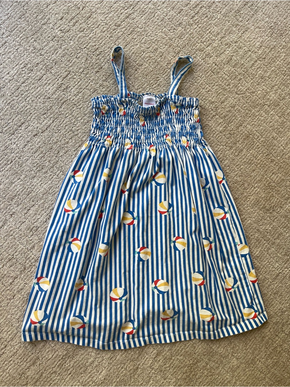 Hannah Anderson Blue & White Striped Sundress with Beach Ball Print size 8